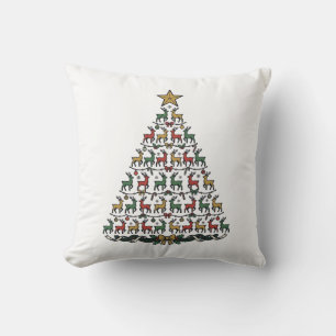 Cojín Decorativo Camiseta de grabado vintage de árbol de Navidad de