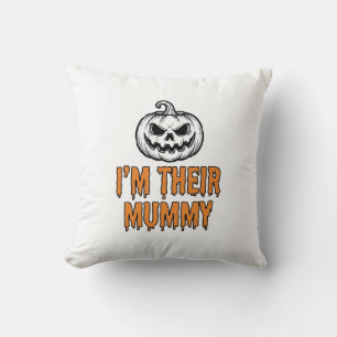 Cojín Decorativo Camiseta de grabado vintage de calabaza momia de H