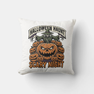 Cojín Decorativo Camiseta de grabado vintage de calabazas de Hallow