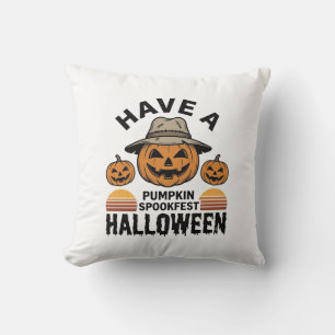 Cojín Decorativo Camiseta de grabado vintage de Halloween de calaba
