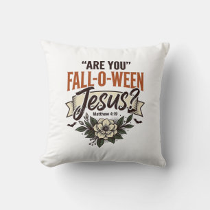 Cojín Decorativo Camiseta de grabado vintage de Jesús Fall-O-Ween c