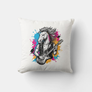 Cojín Decorativo Camiseta de grabado vintage de jugador de guitarra