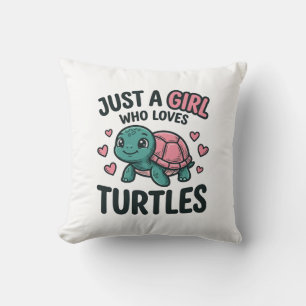 Cojín Decorativo Camiseta de grabado vintage de niña amante de tort