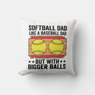 Cojín Decorativo Camiseta de grabado vintage de Softball Dad Bigger