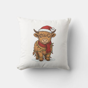 Cojín Decorativo Camiseta de grabado vintage de vaca de las Highlan