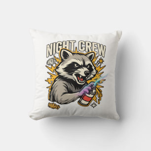 Cojín Decorativo Camiseta de Grafiti de Mapache de la Tripulación N