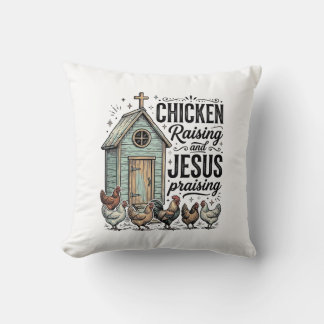 Cojín Decorativo Camiseta de granja vintage de crianza de pollos al