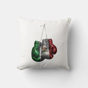 Cojín Decorativo Camiseta de guantes de boxeo - bandera vintage de 