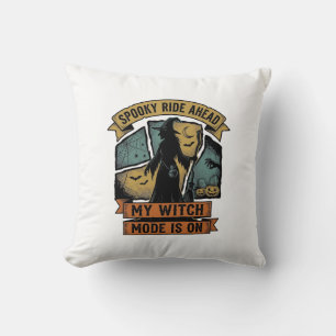 Cojín Decorativo Camiseta de Halloween de Bruja Diseño Divertido de