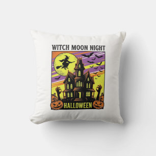 Cojín Decorativo Camiseta de Halloween de Bruja Vintage Casa Embruj