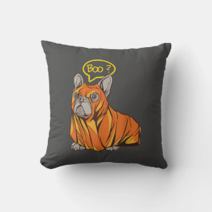 Cojín Decorativo Camiseta de Halloween de Bulldog francés para aman
