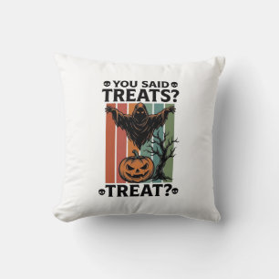 Cojín Decorativo Camiseta de Halloween de Fantasma con Castigo y Pu