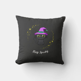 Cojín Decorativo Camiseta de Halloween de sombrero de bruja mágico 