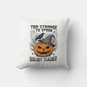 Cojín Decorativo Camiseta de Halloween para profesor de biología Cu