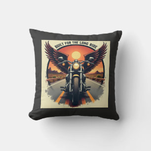 Cojín Decorativo Camiseta de Hermandad de Motociclistas Retro Deser
