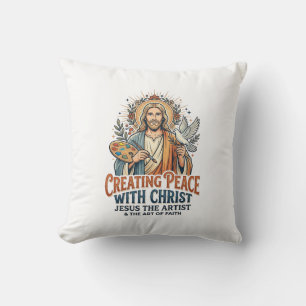 Cojín Decorativo Camiseta de hobby de acuarela de Jesús Fe inspirad