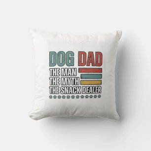 Cojín Decorativo Camiseta de impresión de pata vintage de Dog Dad T