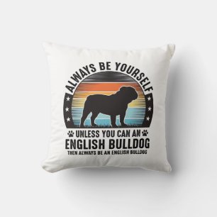 Cojín Decorativo Camiseta de inglés bulldog vintage atardecer amant