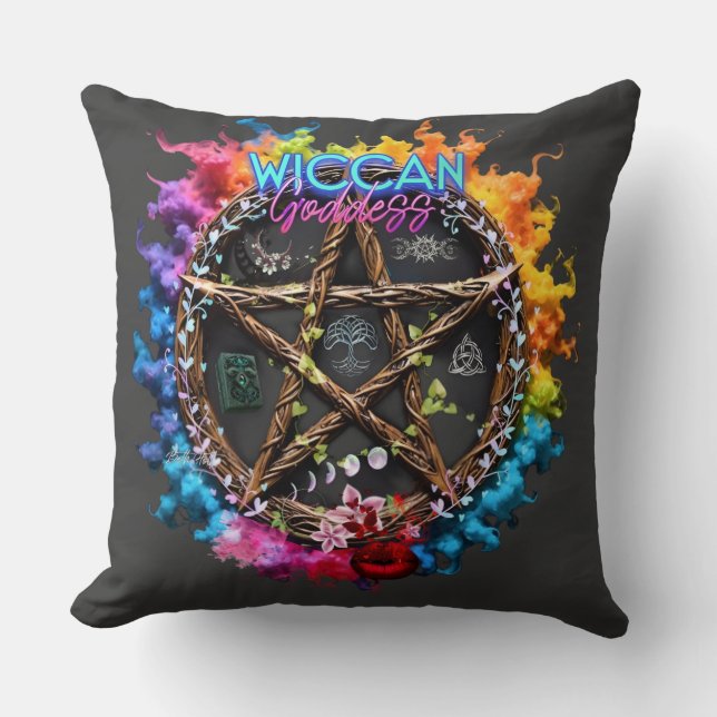 Cojín Decorativo Camiseta De La Diosa De Wiccan (Anverso)