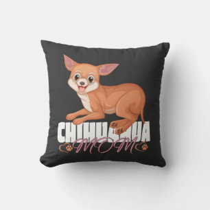 Cojín Decorativo Camiseta de mamá de Chihuahua Día de las Madres Du