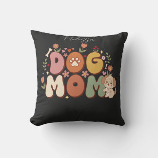 Cojín Decorativo Camiseta de Mamá de Perro Kawaii Floral Vintage Re