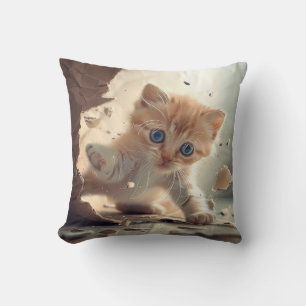 Cojín Decorativo Camiseta de manga larga de gato lindo