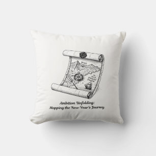 Cojín Decorativo Camiseta de Mapa de Ambición Desplegándose