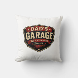 Cojín Decorativo Camiseta de mecánico 'El garaje de papá construido