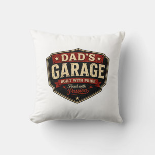 Cojín Decorativo Camiseta de mecánico 'El garaje de papá construido