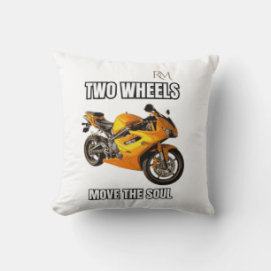 Cojín Decorativo Camiseta de Motocicleta Dos Ruedas Mueven el Alma