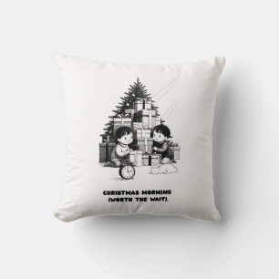 Cojín Decorativo Camiseta de Navidad por la Mañana Regalos Minima