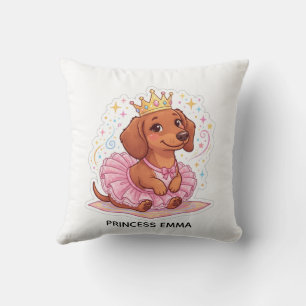 Cojín Decorativo Camiseta de niña con nombre personalizado Princesa