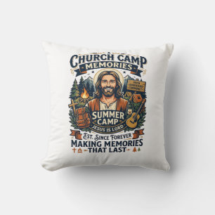 Cojín Decorativo Camiseta de nostalgia de VBS de la Iglesia de Jesú
