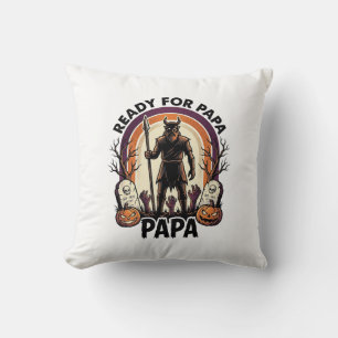 Cojín Decorativo Camiseta de Papá de Halloween Vintage Cementerio A