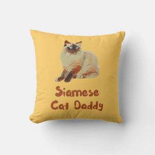 Cojín Decorativo Camiseta De Papi De Gato Siamés