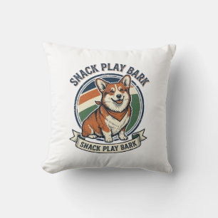 Cojín Decorativo Camiseta de perro Corgi divertida grabación vintag