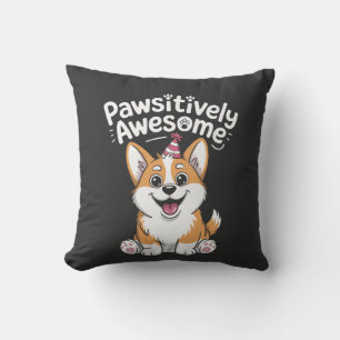Cojín Decorativo Camiseta de perro de cumpleaños de Corgi absolutam