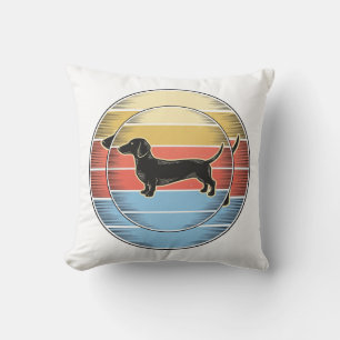 Cojín Decorativo Camiseta de perro de diseño vintage dachshund pues