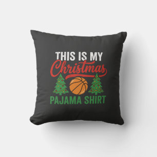 Cojín Decorativo Camiseta de pijama de Navidad de baloncesto