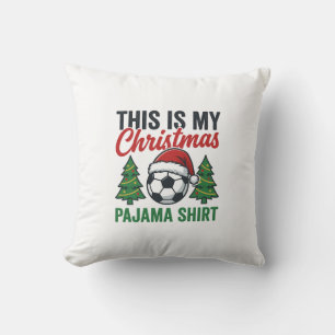 Cojín Decorativo Camiseta de pijama de Navidad de fútbol americano