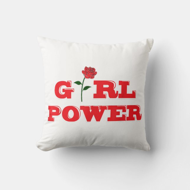 Cojín Decorativo Camiseta de poder chica - Mujeres increíbles femin (Anverso)