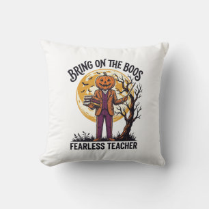 Cojín Decorativo Camiseta de Profesor de Halloween Grabado Vintage 
