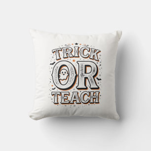Cojín Decorativo Camiseta de profesor de Halloween Vintage Trick Or