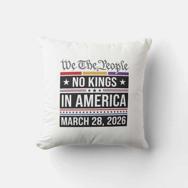 Cojín Decorativo Camiseta de protesta patriótica Sin reyes en Améri (Anverso)