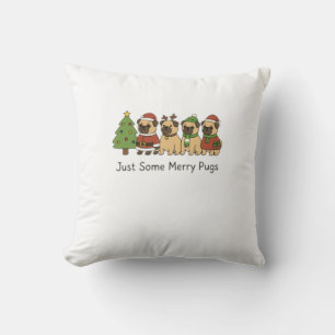 Cojín Decorativo Camiseta de regalo de Navidad de Pug adorable