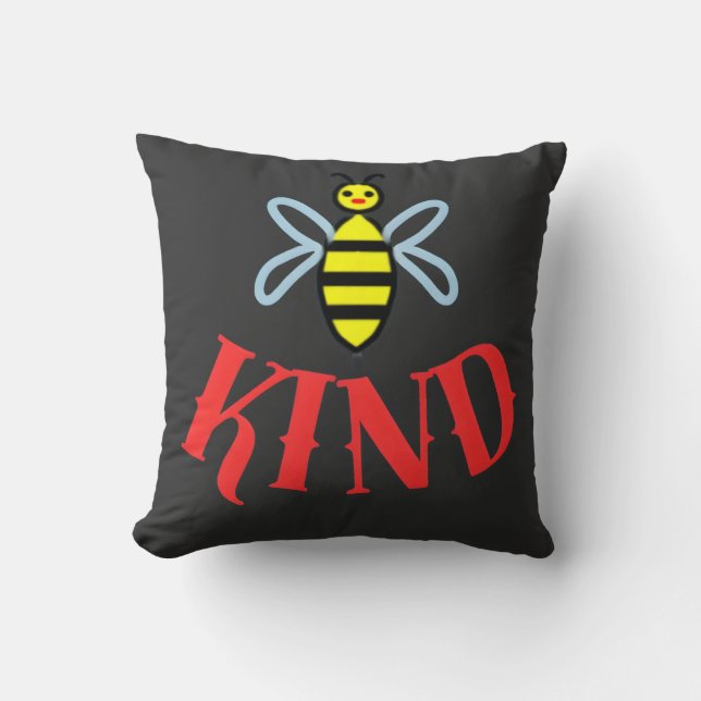 Cojín Decorativo Camiseta de regalo personalizada Bee Kind (Anverso)