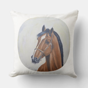Cojín Decorativo Camiseta de retrato de caballo majestuoso