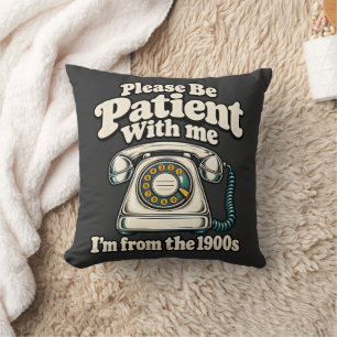 Cojín Decorativo Camiseta de teléfono rotativo vintage de paciente