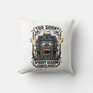 Cojín Decorativo Camiseta de Temporada Espeluznante Grabado Vintage