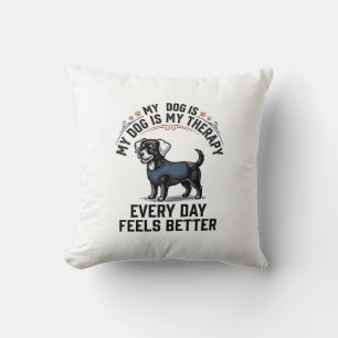 Cojín Decorativo Camiseta de Terapia Canina Regalo de Amante de Per